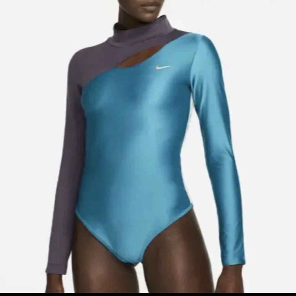 NIKE PRO Serena Williams Bodysuit NWT Long Sleeve Women’s Medium Teal Tennis NWT